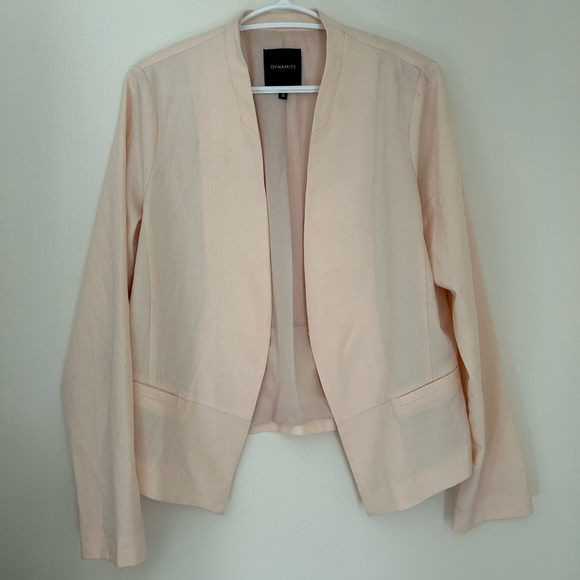 Dynamite Light Pink Blazer Sleek Collarless Design - Picture 1 of 4